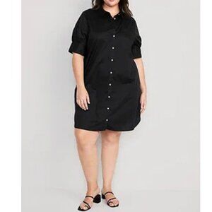 Old Navy Black 100% Cotton Shirt Dress – NWT – Size XL
